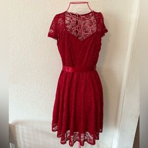 Amazon red lace dress